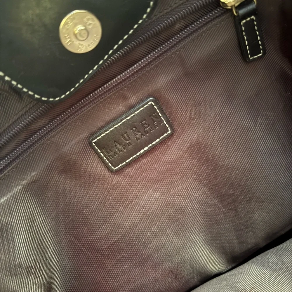 Ralph Lauren Beige and Brown Patterned Tote - Picture 5 of 5